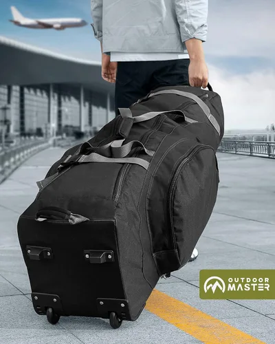 Vista 2 de OutdoorMaster Bolsa de Viaje de Golf Acolchada con Ruedas Reforzadas, Oxford 900D de Servicio Pesado Resistente al Desgaste y Resistente al Agua