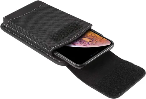 Vista 2 de Funda vertical universal para teléfono con clip de mosquetón para cinturón para Google Pixel 6 / Pixel 4 XL / Pixel 3a XL, Galaxy S21 Plus / S20 FE