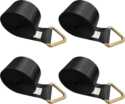Vista 9 de Mega Cargo Control 1 paquete de correas de cabrestante de anillo en D de 3 pulgadas x 30 pies, amarres negros resistentes para control de carga