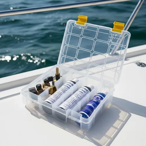 Vista 6 de Kit de descarga de motor marino, restaurador de metal interno y bloqueador de corrosión de agua salada, incluye jabón de barco, accesorio
