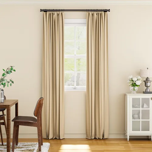 Vista 7 de YaFex Barras de cortina resistentes de 32 a 60 pulgadas, barra de cortina negra ajustable de 1 pulgada para ventanas, barras de tratamiento