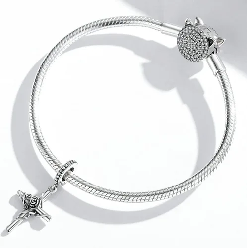 Vista 22 de Abalorios de plata de ley para pulseras, collares, familia para siempre, circonita cúbica, regalo de joyería para mujeres