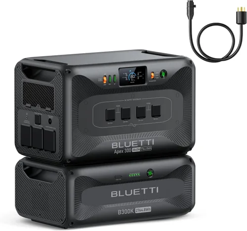 Vista 15 de BLUETTI Apex 300 - Estación de energía portátil, generador solar de 2764.8 Wh con batería de reserva con 6 salidas de CA de 3840 W