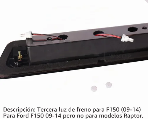 Vista 4 de 3ª luz de freno negra ahumada, compatible con Ford F150 2009-2014 (no para modelos Raptor)