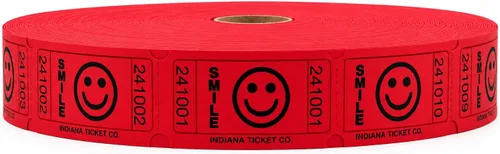 Vista 7 de INDIANA TICKET CO. Smile Paquete de 4 Rollos de Boletos - 2000 Cada Uno en Azul, Rojo, Amarillo y Verde (8000 Total) 1x2 para Admisión, Eventos A