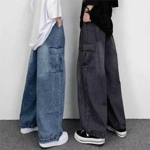 Vista 5 de Grunge Pantalones holgados Y2K Emo Alt Cargo Pant Fairycore Demin Cloting Estético Jogger Pantalones deportivos Hiphop Tripp Streetwear