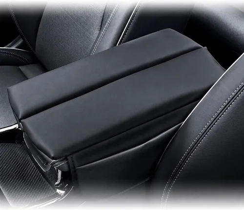 Vista 73 de Great-luck Funda de cuero para consola central, almohadilla para reposabrazos, accesorios de cubierta de caja (costuras rojas) para BMW X1 2023 2024