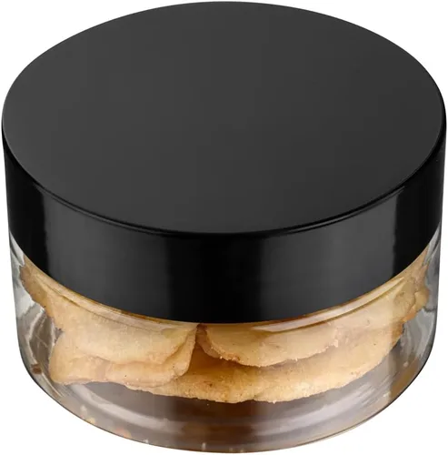 Vista 17 de Restaurantware RW Base Tarros de caramelo de 1 onza 10 recipientes de almacenamiento de cocina duraderos – Tarros redondos herméticos de plástico