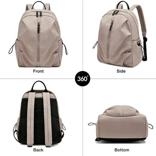Vista 5 de LAORENTOU Backpack For Women Waterproof Backpack Purse Lightweight Travel Backpack Sports Backpack Nylon Backpacks (Pink)