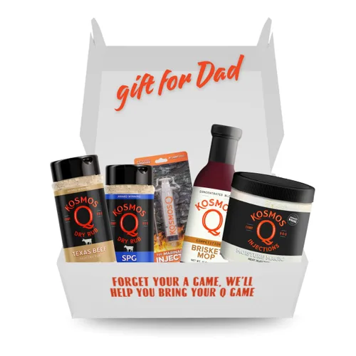 Vista 6 de Kosmos Q BBQ Box, Original Competition Barbecue Sauce Plus Dirty Bird & Honey KB Dry Rubs, Gift Set for Smoking & Grilling Chicken, Ribs, Pulled