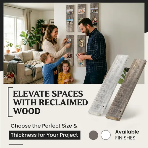 Vista 6 de Paquete de muestras de madera rústica de granero Conjunto de muestras de 6 pulgadas Tabla de madera Paneles de pared Remodelación Hazlo tú