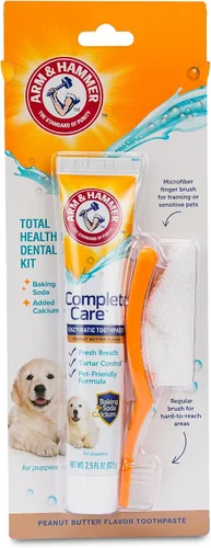 Vista 14 de Arm & Hammer Complete Care - Kit dental para perros, pasta de dientes enzimática para perros con sabor a pollo, cepillo de dientes y cepillo