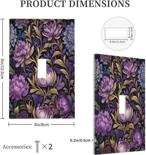 Vista 122 de Decorative Outlet Covers Blue Background White Cat Daisy Floral 2-Gang 1-Gang Wall Plate Single Toggle/Rocker Farmhouse Style Light Switch Covers