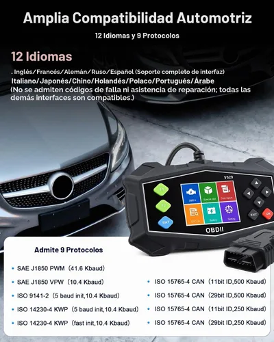Vista 3 de Herramienta de diagnóstico del escáner ZEXMTE OBD2, adecuada para vehículos de 12 V