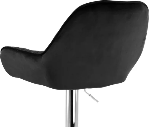 Vista 9 de Elama Taburetes de bar de terciopelo ajustables de 2 piezas en negro con base cromada, (ELM-221E)