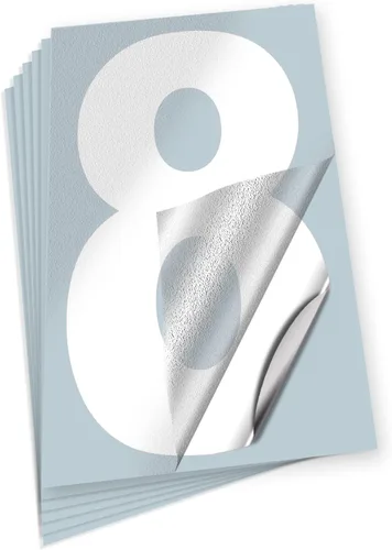 Vista 8 de iSYFIX - Calcomanías de vinilo blancas con número 0 (cero) - Juego de 6 unidades de 1.5 pulgadas autoadhesivas - Decalcomanías premium troqueladas