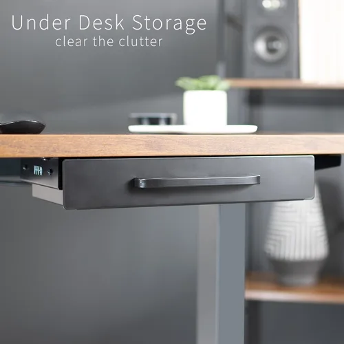 Vista 8 de VIVO DESK-DR1H-B - Cajón deslizante extraíble montado debajo del escritorio de 13 pulgadas para escritorio de oficina, asa de tirar, organizador