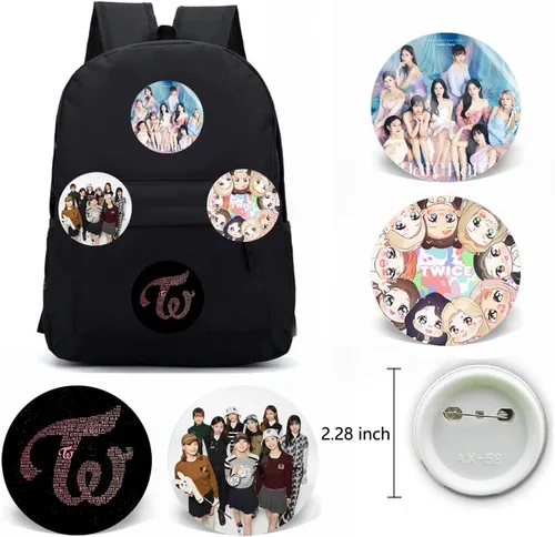 Vista 3 de Juego de regalo de dos veces, incluye mochila con cordón, collar, aretes, pulseras, pasadores de botón, soporte de identificación con cordón