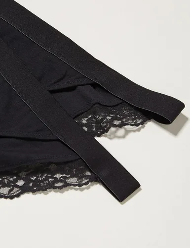 Vista 2 de Tienda Essentials Calzoncillos Tanga de algodón y encaje para mujer, paquete de 4