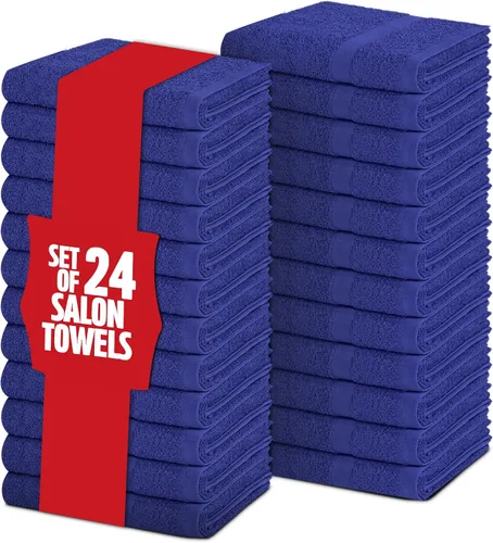 Vista 9 de Pearl Linens Paquete de 24 toallas de mano 100% algodón, toallas de salón para spa, gimnasio y baño, toallas para el pelo a granel, suaves