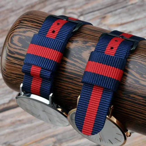 Vista 6 de WOCCI Watch Strap 18mm 20mm 22mm 24mm, Nylon Replacement Watch Bands with Black Buckle