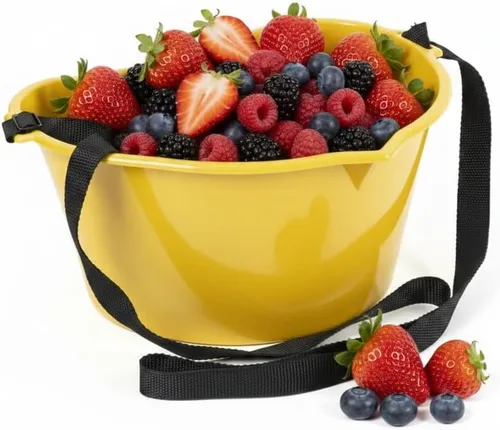 Vista 10 de Cesta de recolección de bayas - Cubo de recolección de frutas manos libres de 3L con correa ajustable (transparente)