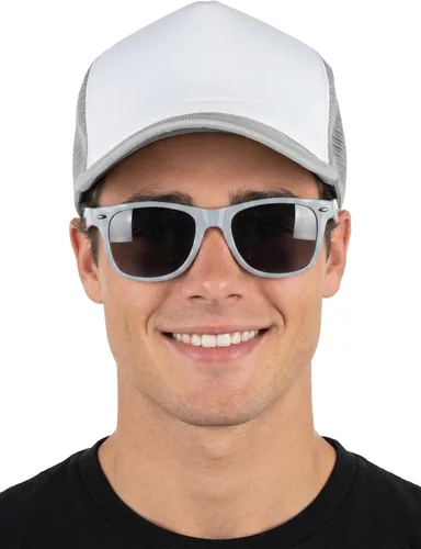 Vista 15 de Funky Junque Sombrero de camionero ligero Snapback de espuma de malla en Negro/Negro