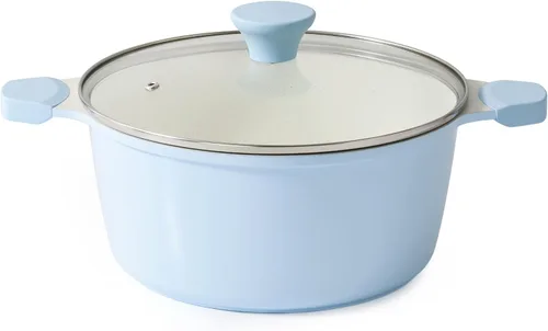 Vista 7 de SENSARTE Olla de cerámica antiadherente con tapa, olla de cocción de inducción de 4.5 cuartos de galón con tapa de vidrio templado, olla