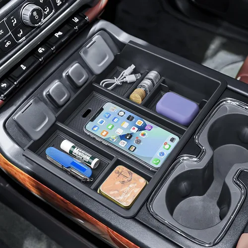 Vista 9 de EDBETOS Bandeja Organizadora de Consola Central Compatible con Accesorios Chevy Silverado/GMC Sierra 1500 2014-2018 2015-2019 Silverado/Sierra