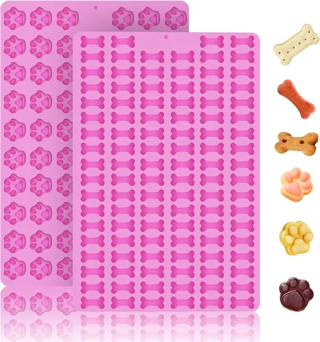 Vista 13 de 2 moldes de silicona, moldes de golosinas para perros, para hornear, moldes antiadherentes para huesos de perro para chocolate, dulces, pudín