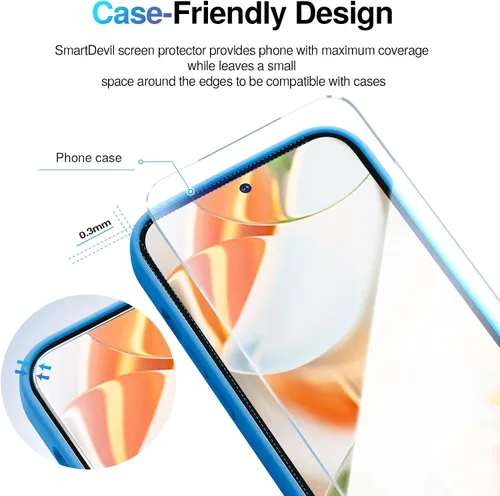 Vista 6 de SMARTDEVIL Protector de pantalla para Google Pixel 9 Pro XL (paquete de 3) + protector de lente de cámara, vidrio templado HD, apto para desbloqueo