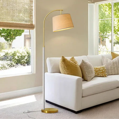 Vista 20 de Lámparas de pie de madera real para sala de estar, dormitorio, lámpara