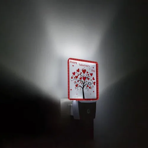 Vista 3 de Valentines Night Light Plug in LED Night Lamp Automatic Sensor Kids Night Lights Plug into Wall,Love Heart Tree Square Dim Night-Lights for Bedroom