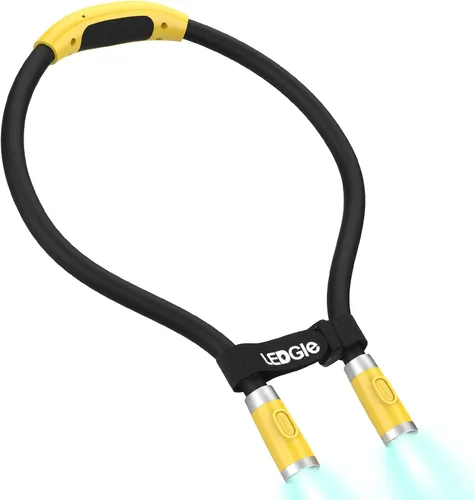 Vista 10 de LEDGLE Luz de lectura para el cuello, linternas recargables para el cuello para tejer, 4 bombillas LED + 3 brillo ajustable + brazos de silicona