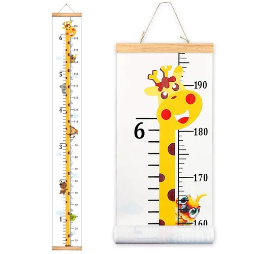 Vista 11 de Tabla de crecimiento de altura para bebés Regla colgante de pared de Mibote para niños, tabla de crecimiento de altura extraíble en lona 2 m x 20 cm