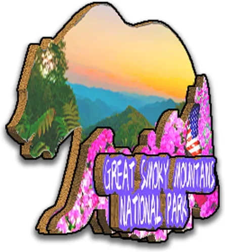 Vista 2 de Great Smoky Mountains National Park Tennessee USA - Imanes para refrigerador, productos de madera 3D, resistentes a la fricción, recuerdos de viaje