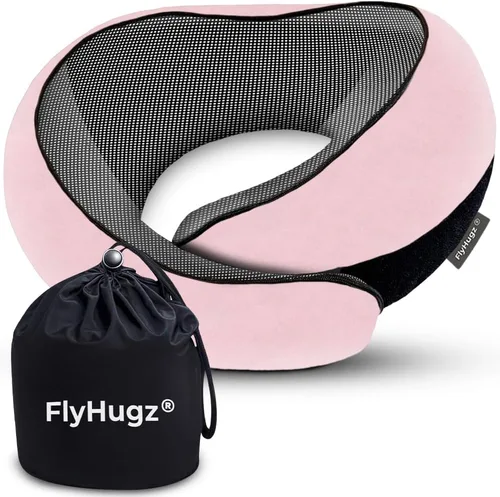 Vista 8 de FlyHugz® Almohada de viaje para el cuello Almohada cervical de espuma viscoelástica para mayor comodidad en el avión Diseño compacto