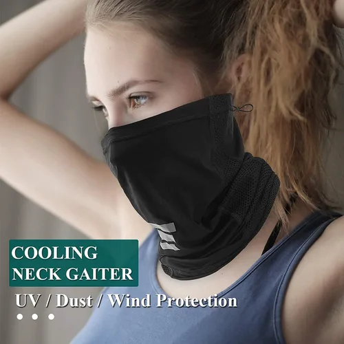 Vista 4 de Polaina de cuello con protección UV, polaina de cuello ajustable para hombres y mujeres