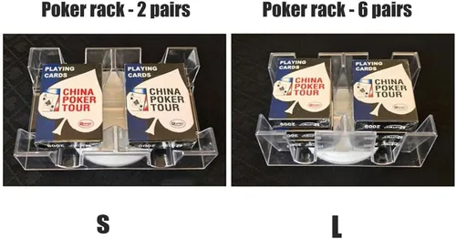 Vista 5 de Gonetre Cartas de juego de cartas, bandeja giratoria de 2 barajas/6 barajas, práctico soporte para cartas organizador transparente (poner 2 póquer)