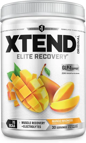 Vista 10 de Xtend Polvo Original BCAA, 7g de BCAAs y 2.5g de L-Glutamina para la Recuperación Muscular, Hidratación y Músculo Delgado, Bebida Sin Azúcar