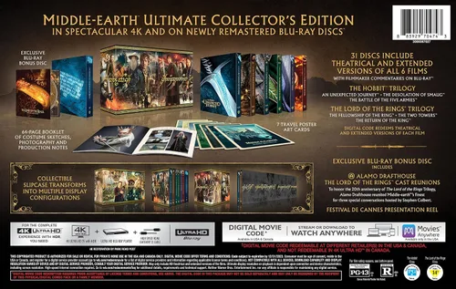 Vista 2 de Middle Earth 6-Film Ultimate Collectors Edition 4K Ultra HD Blu-ray Digital 4K UHD