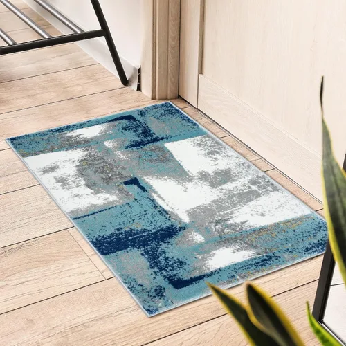 Vista 18 de Luxe Weavers - Alfombra abstracta, Lagos Collection 7558, color azul claro