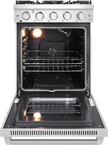 Vista 7 de COSMO COS-EPGR244 24 pulgadas Haven Collection 3.73 pies cúbicos Cocina de gas con 4 quemadores sellados, rejillas de hierro fundido, horno