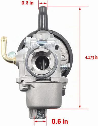 Vista 3 de JRL Carburador para bicicleta motorizada con motor de 2 tiempos de 49 cc, 60 cc, 66 cc, 80 cc (plata) CNC Aluminum Alloy Precision Jetting