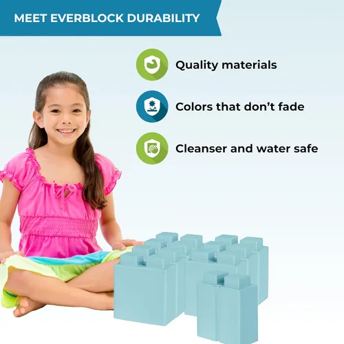 Vista 3 de EverBlock Paquete modular de plástico de tamaño natural de 3 x 3 pulgadas Bloques de construcción gigantes Fácil de conectar y reutilizar Uso