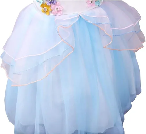 Vista 5 de BanKids Vestido de unicornio para niñas disfraz de unicornio vestido de fiesta de princesa con diadema de unicornio para niñas de 2 a 12 años