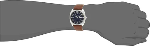 Vista 7 de Seiko Reloj Automático para Hombre - Serie Recraft - Correa de Cuero Marrón, Calendario Día/Fecha, Resistente al Agua 50m Azul