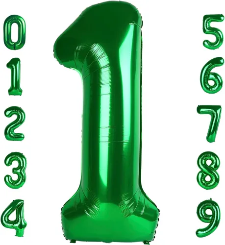 Vista 205 de Globos con números de 40 pulgadas, color negro, para decoraciones de cumpleaños de 10 a 100 años Jumbo 40In & Vibrant Color, With Hanging Holes