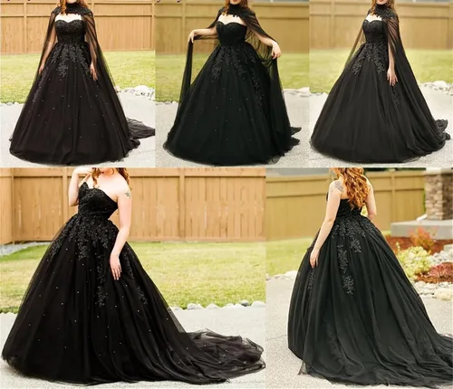 Vista 6 de YJNXHN Vestidos de quinceañera para mujer con apliques de capa con cuentas Sweet 16 Prom Party Ball Dress