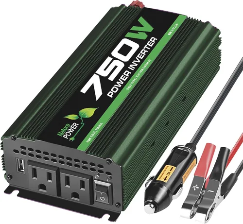 Vista 3 de Nature Power Kit solar completo de 440 vatios (inversor de 750 W y 30 A CC)